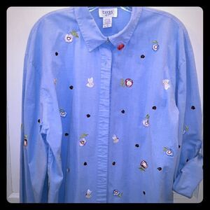 Teddy button-down long-sleeve shirt